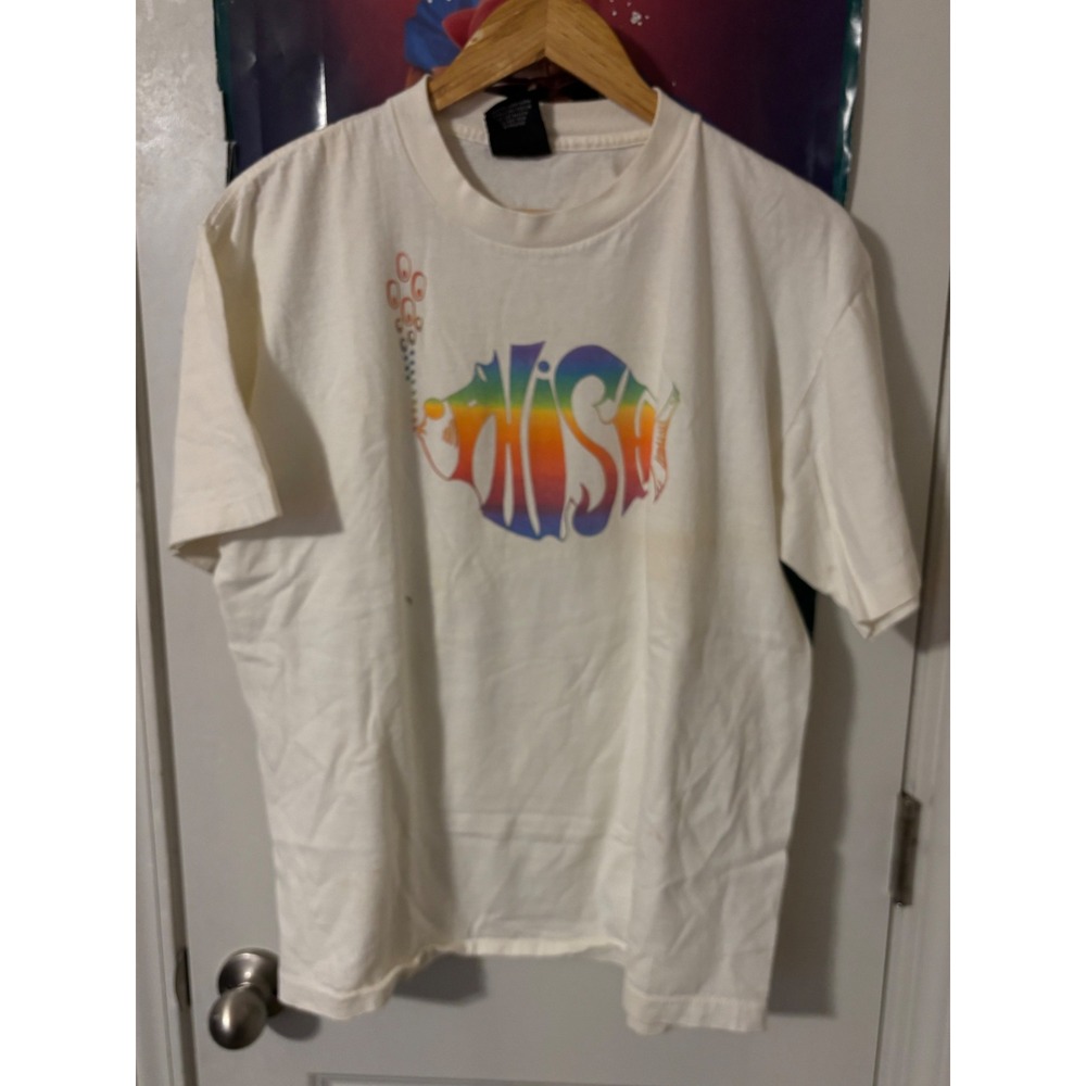 Vintage Phish Rainbow Fish Logo T-Shirt Giant Tee Jays White 90s Band Tee Large